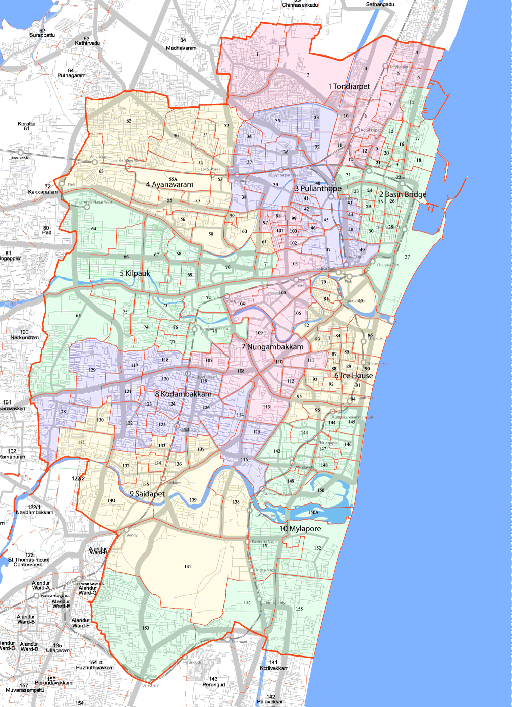 chennai district map